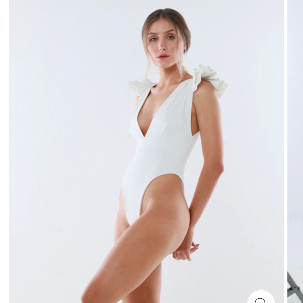 Port De Bras White Swimsuit. NWT